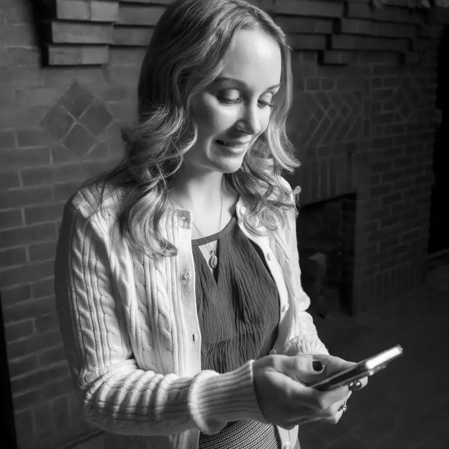 Amanda Stickel on phone with a client